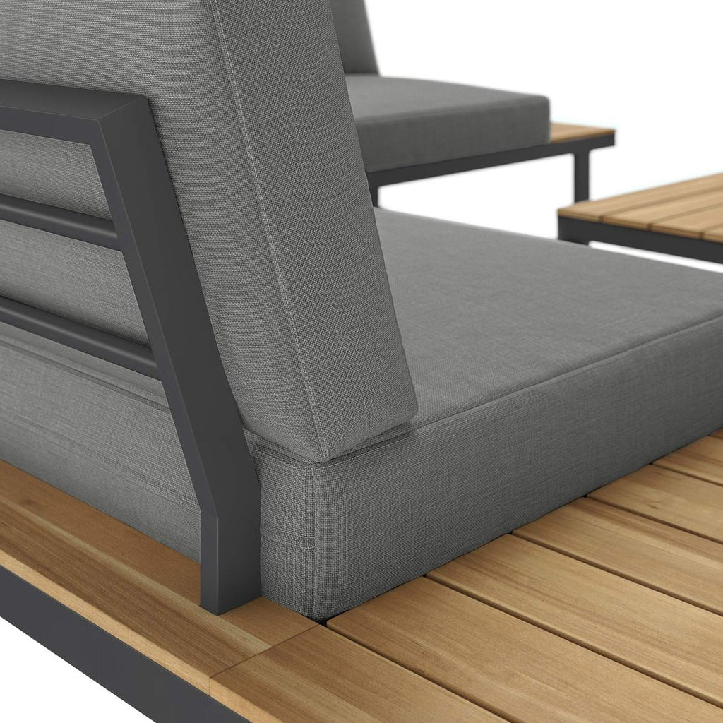 Oversikt over Hjørnesofa ute Albufeira med loungebord aluminium 249x251 cm