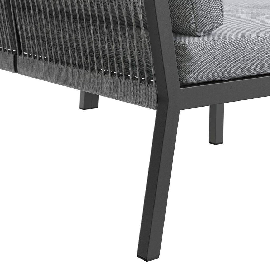 Hjørnesofa ute Alex med loungebord aluminium/tau grå - OUTLIV.