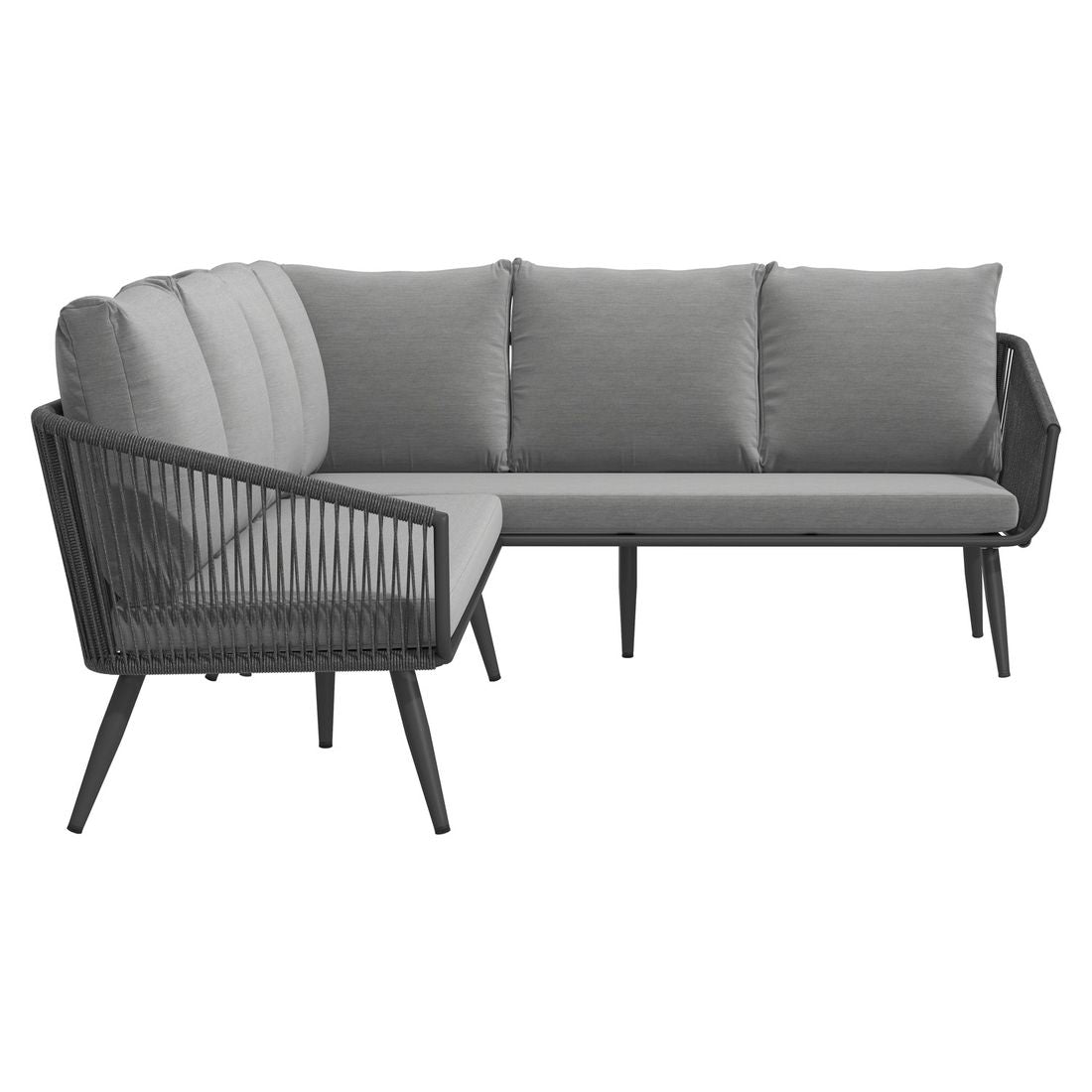 Hjørnesofa ute Alex aluminium tau olefin polstring detalj