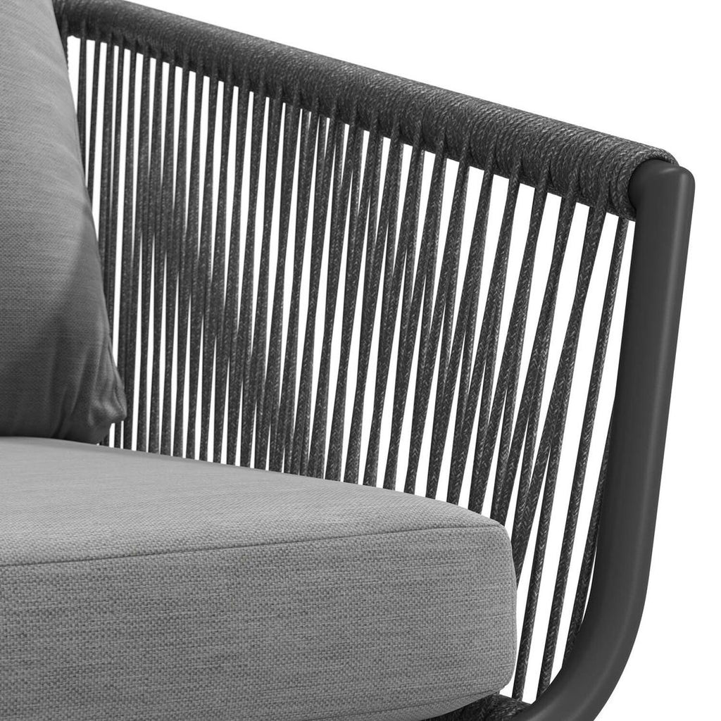 Hjørnesofa ute Alex aluminium tau olefin i moderne grå farge