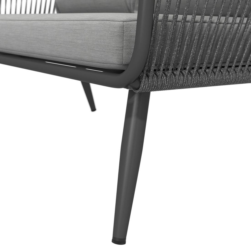 Sideprofil av Hjørnesofa ute Alex aluminium tau olefin