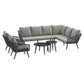 Hjørnesofa ute Alex aluminium tau olefin 247 cm forfra