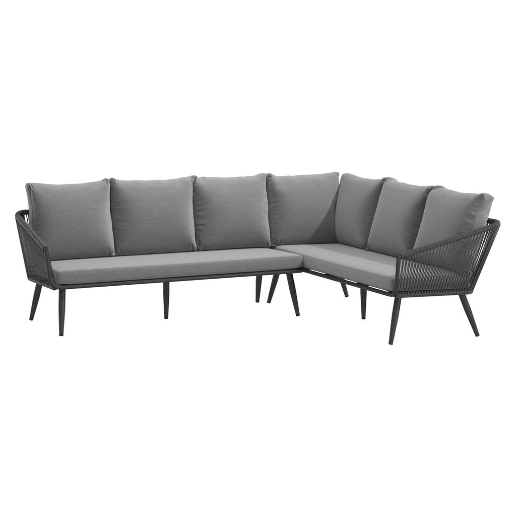 Hjørnesofa ute Alex aluminium tau olefin 247 cm sitteputer