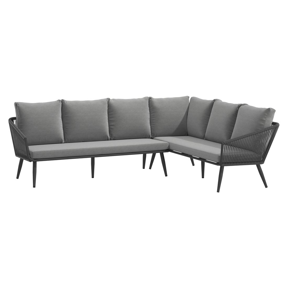 Hjørnesofa ute Alex aluminium tau olefin 247 cm sitteputer
