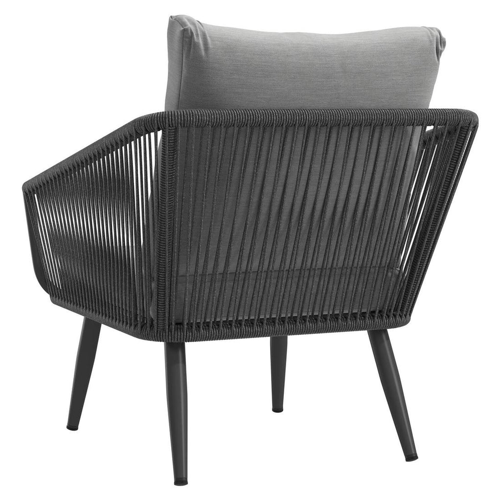 Hjørnesofa ute Alex aluminium tau olefin 247 cm sideprofil