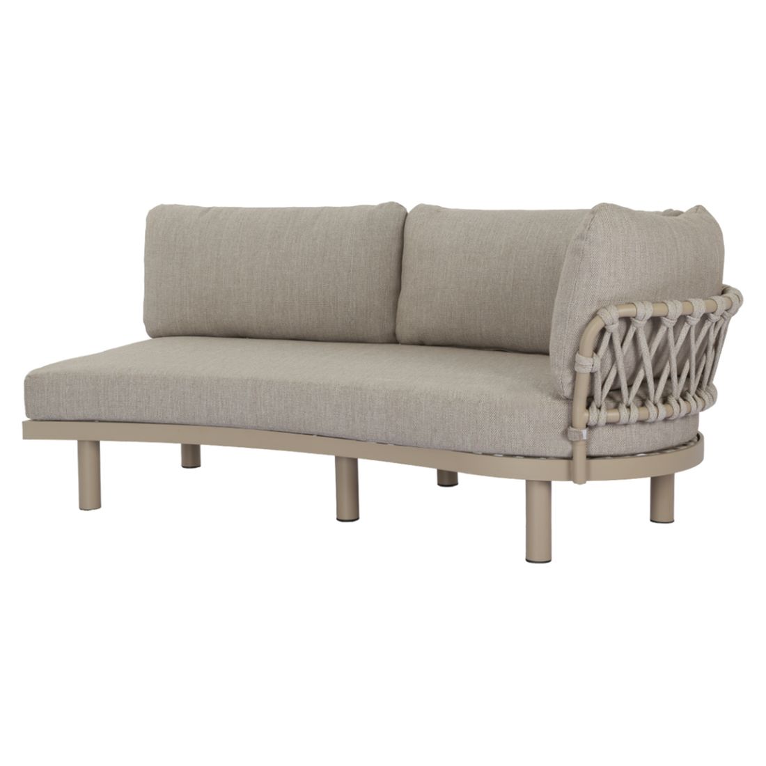 Hjørnesofa ute Atlantic aluminium tau olefin montert på terrasse