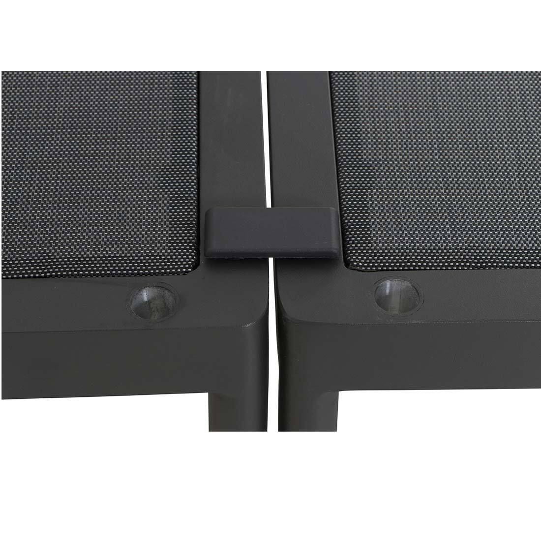 Nærbilde av aluminiumramme på Hjørnesofa ute Aurelio aluminium/polyrotting med loungebord