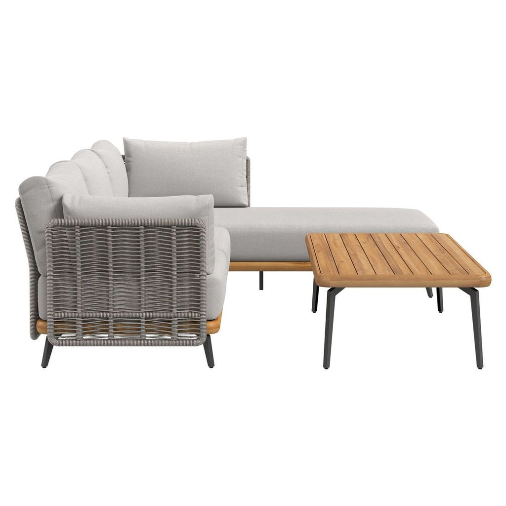 Hjørnesofa ute Ava med loungebord akasie/tau 236x190 cm - OUTLIV.