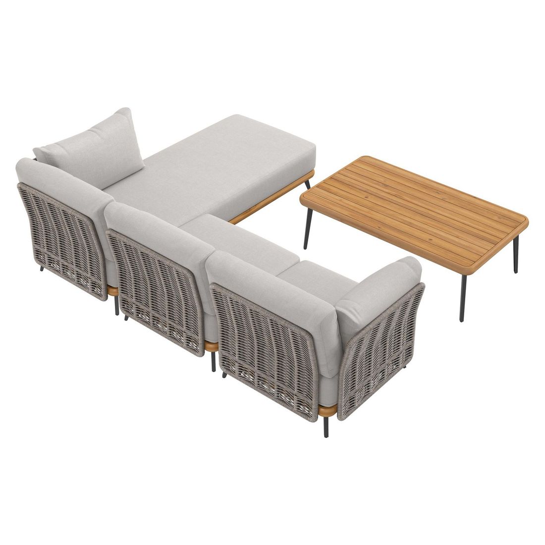 Hjørnesofa ute Ava med loungebord akasie/tau 236x190 cm - OUTLIV.