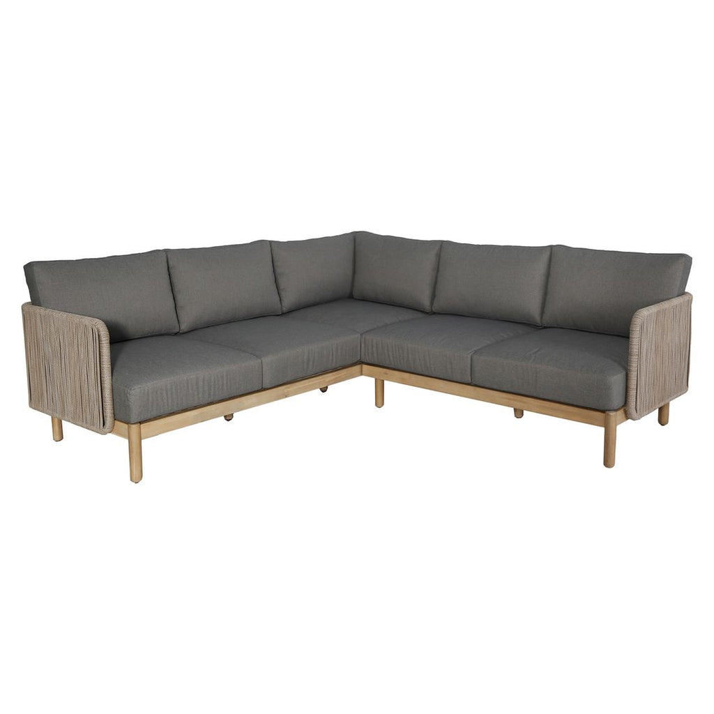 Montert Hjørnesofa ute Avalon akasie tau olefin med loungebord på terrasse