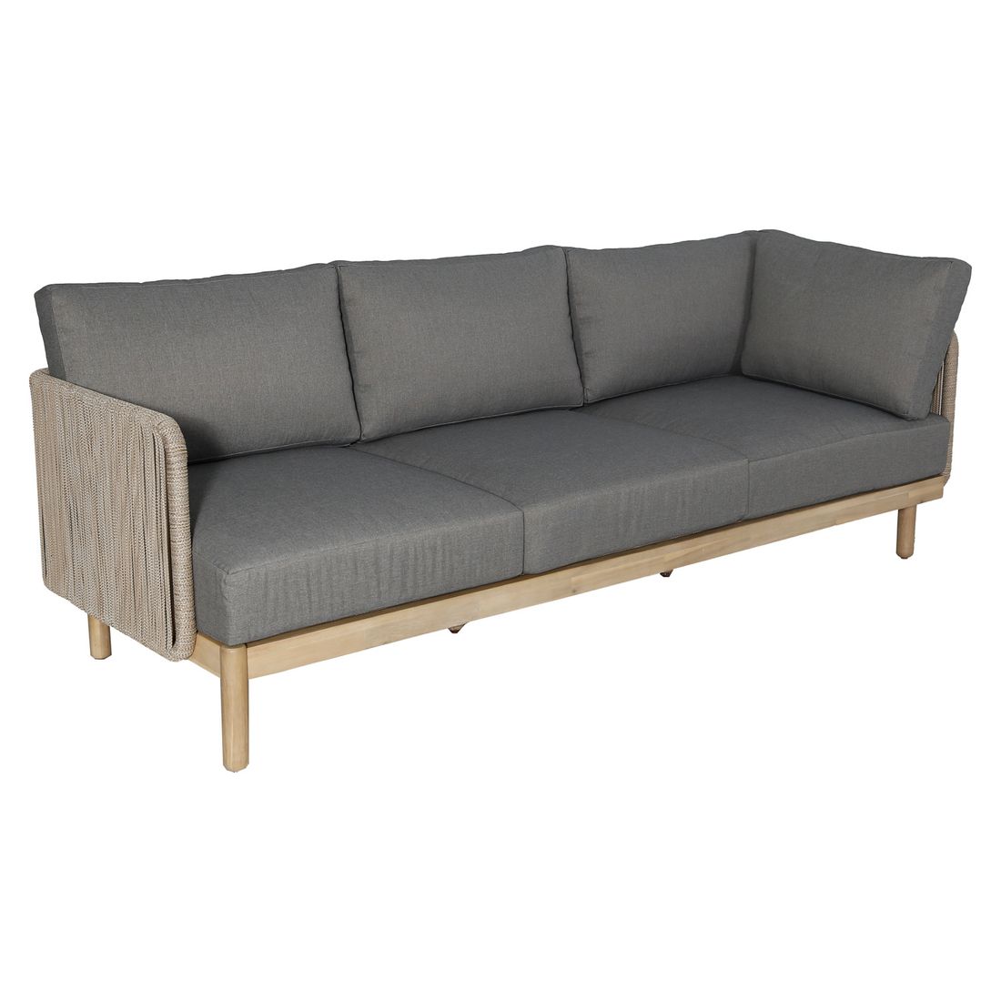 Hjørnesofa ute Avalon akasie tau olefin med loungebord i skandinavisk stil