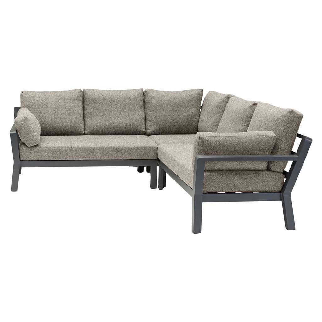 Hjørnesofa ute Avena med spisebord aluminium 225x225 cm bakside