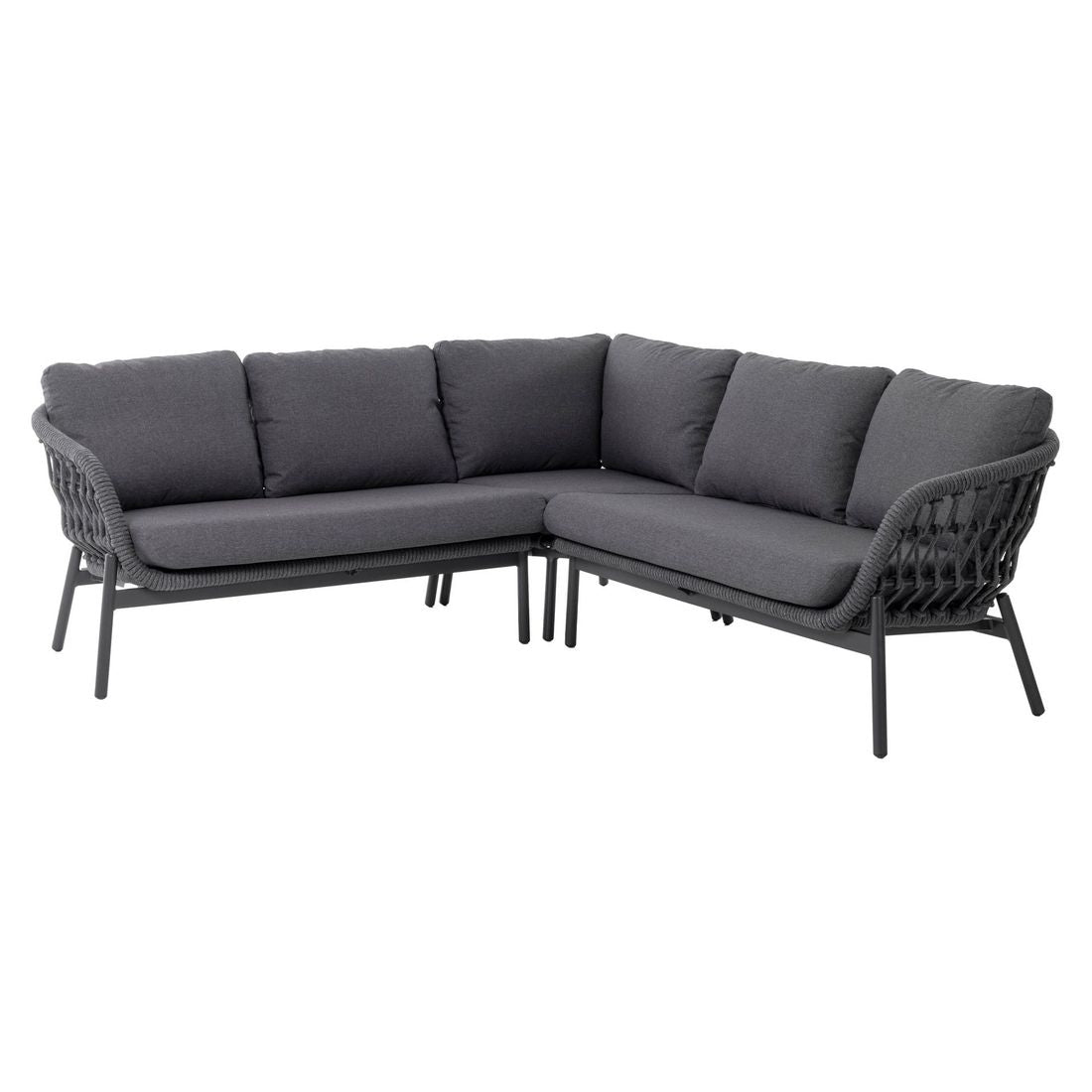 Bakside av Hjørnesofa ute Bari aluminium/tau/olefin 230x230 cm