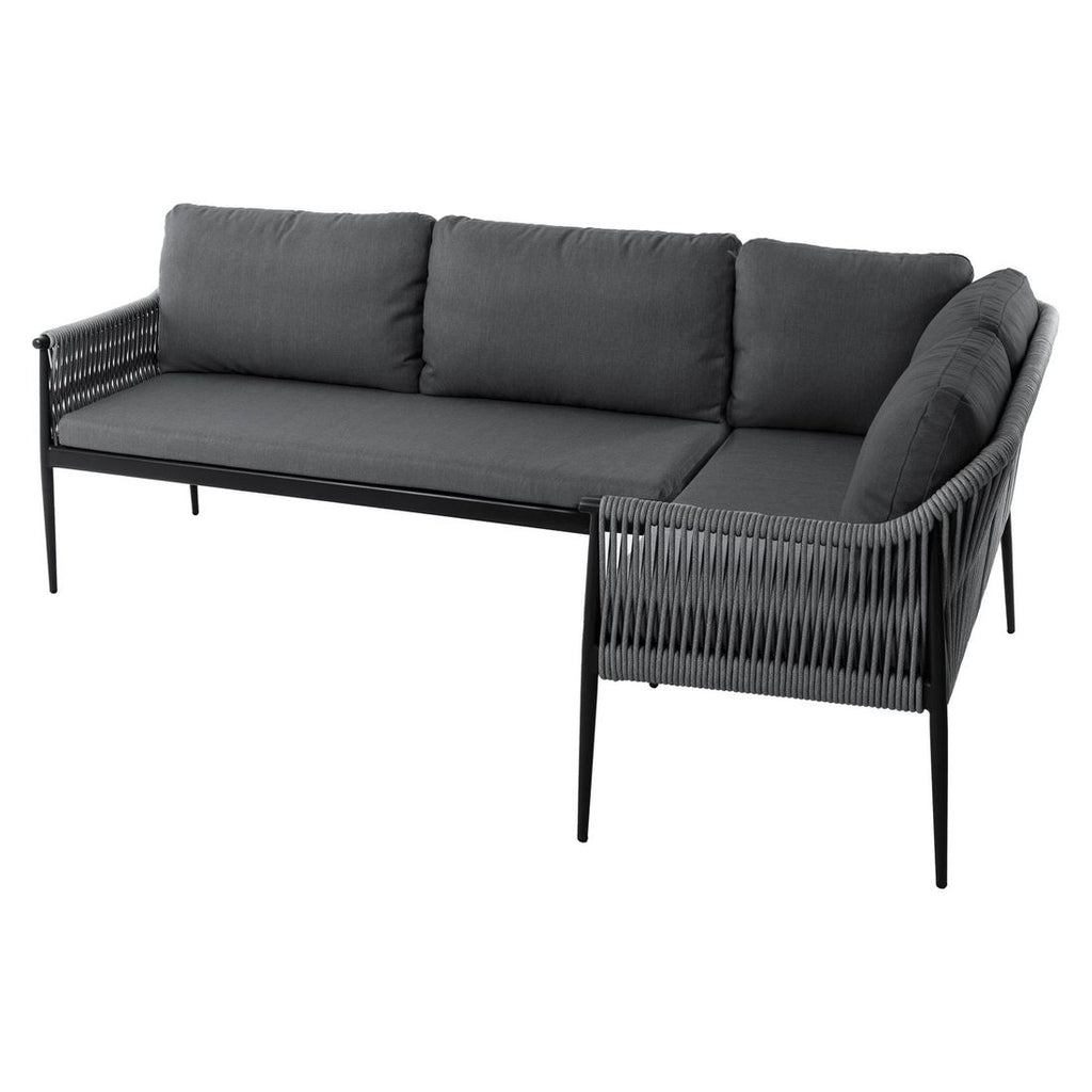 Hjørnesofa ute Bari aluminium tau polyester bakside