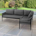 Hjørnesofa ute Bari aluminium tau polyester front