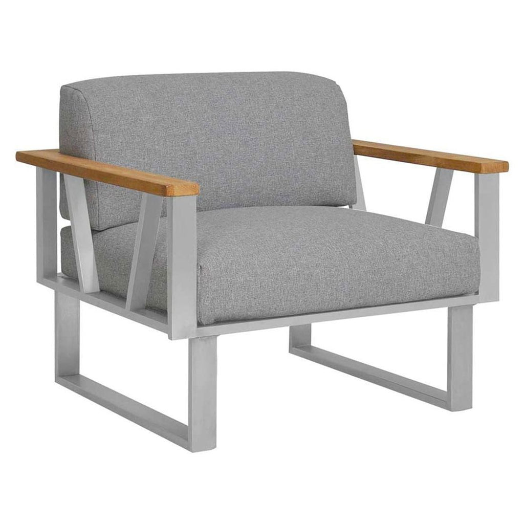 Montert Hjørnesofa ute Belvedere med loungebord rustfritt stål/olefin i hage