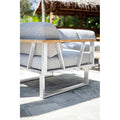 Hjørnesofa ute Belvedere med loungebord rustfritt stål/teak - Zebra bakside