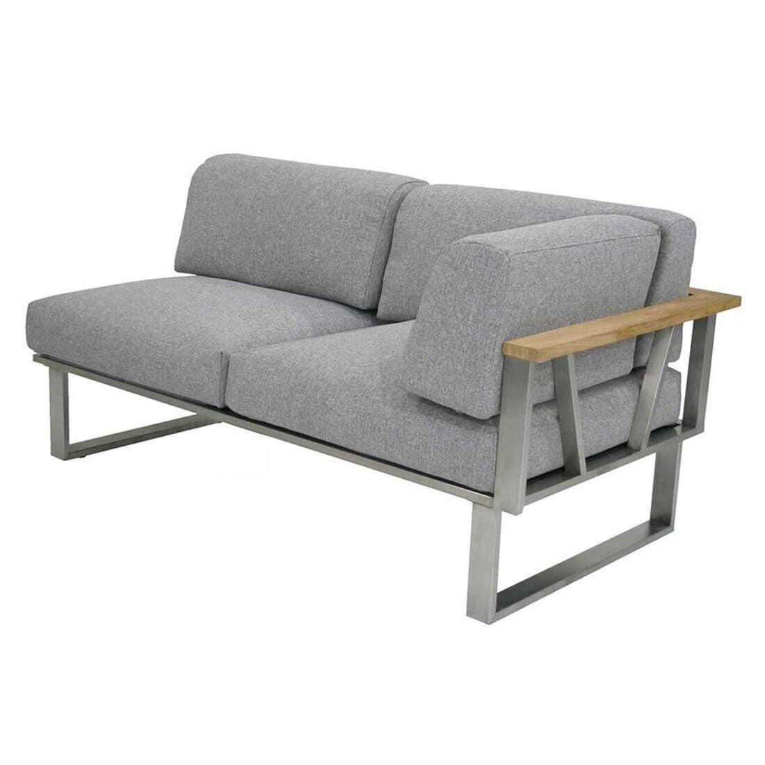 Nærbilde av stoff på Hjørnesofa ute Belvedere med loungebord rustfritt stål/teak - Zebra