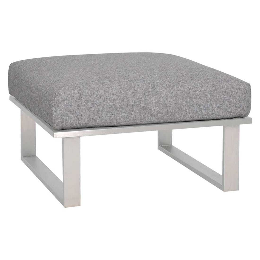 Montert Hjørnesofa ute Belvedere med loungebord rustfritt stål/teak - Zebra på terrasse