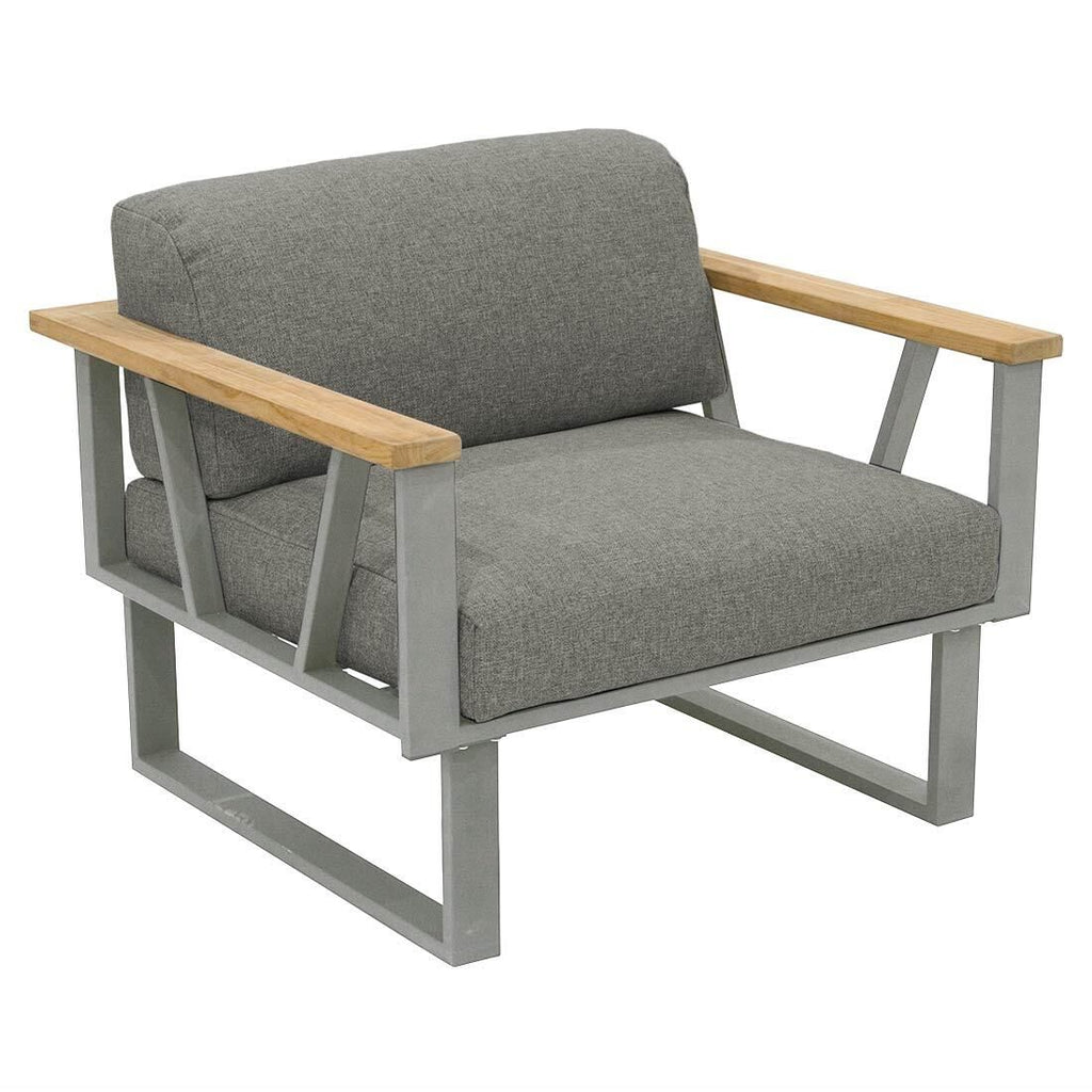 Hjørnesofa ute Belvedere med loungebord rustfritt stål 395x165 cm - Zebra