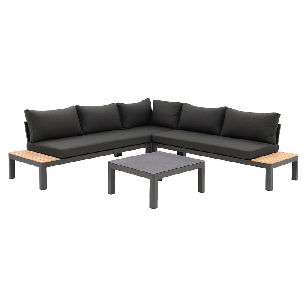 Hjørnesofa ute Ben med loungebord 270x270 cm aluminium - OUTLIV bakside