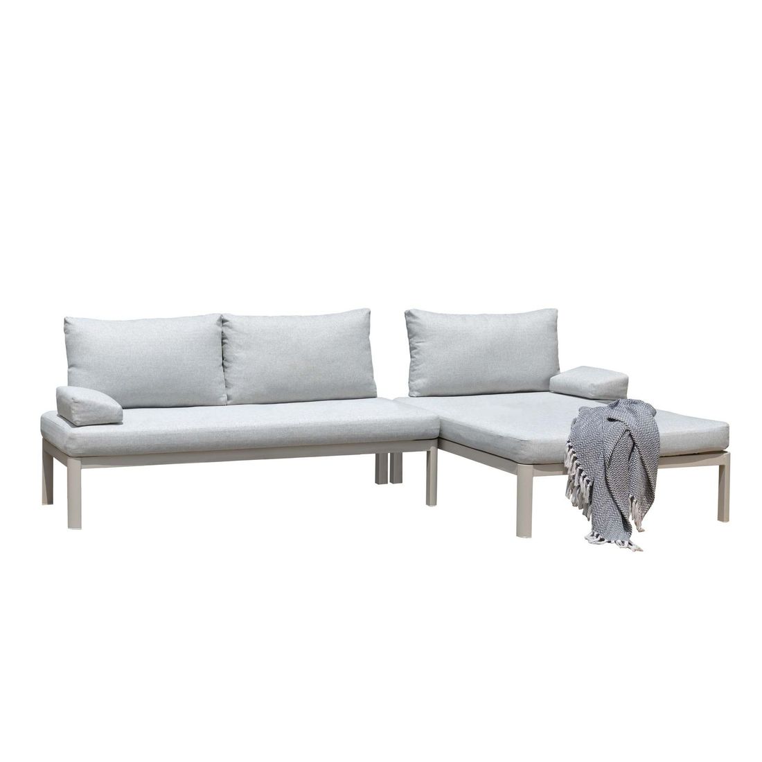 Hjørnesofa ute Berlin aluminium/polyester bakside