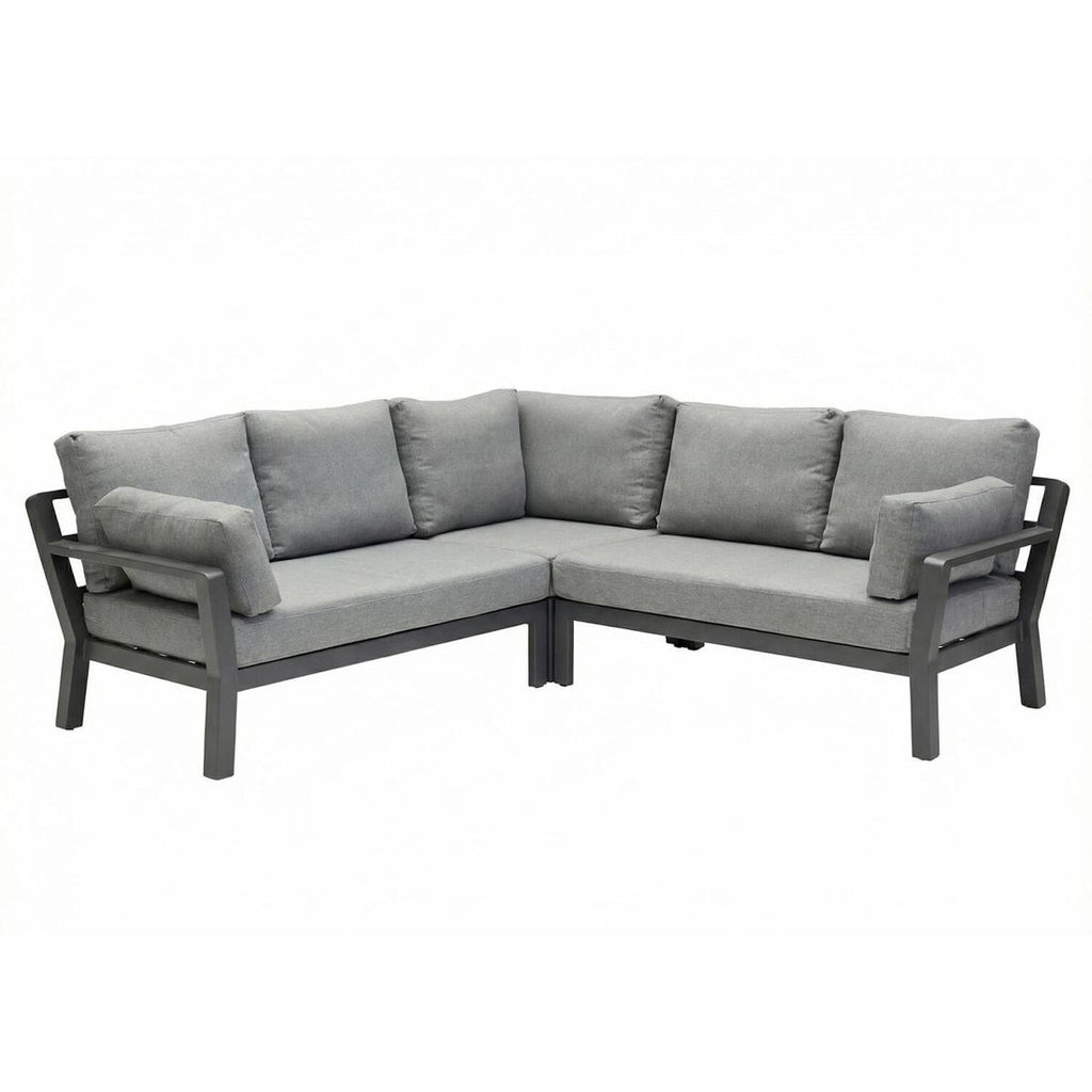 Hjørnesofa ute Bondino aluminium 225x225 cm antrasitt bakside