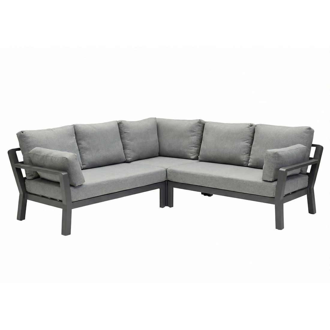 Hjørnesofa ute Bondino aluminium 225x225 cm antrasitt bakside