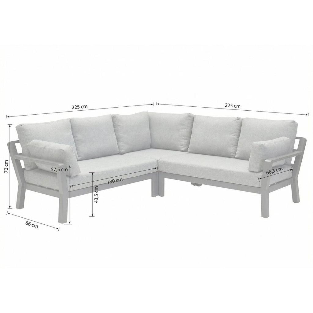 Detaljbilde av Hjørnesofa ute Bondino aluminium 225x225 cm antrasitt