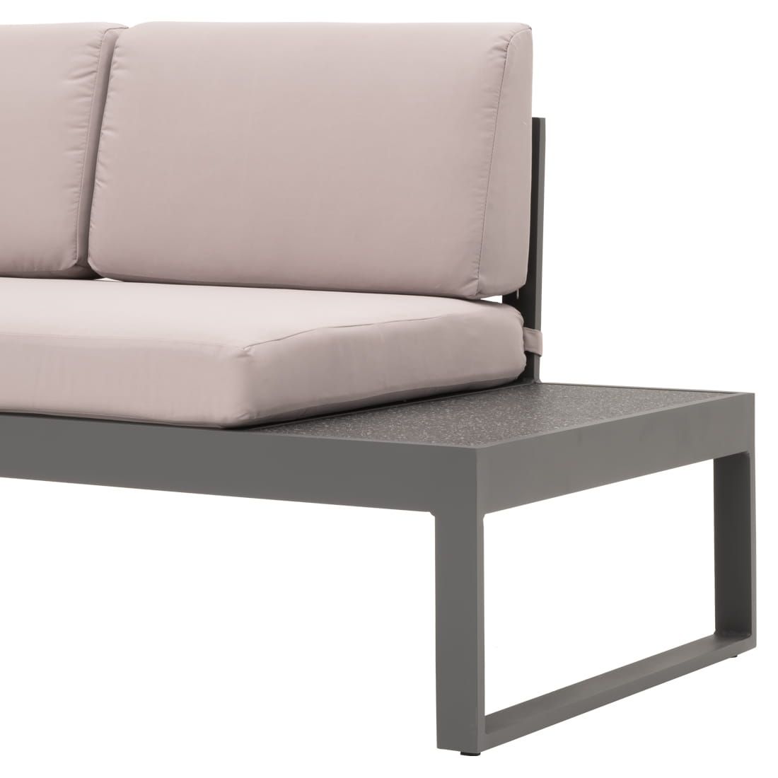 Hjørnesofa ute Brescia med loungebord, aluminium 222x219 cm - OUTLIV.