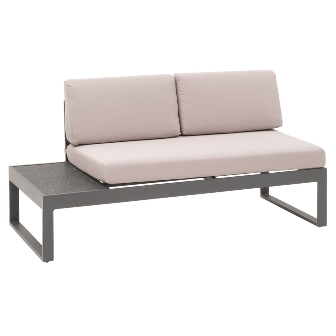 Hjørnesofa ute Brescia med loungebord, aluminium 222x219 cm - OUTLIV.