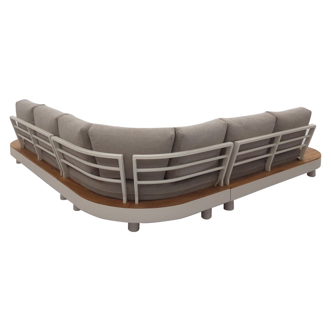 Hjørnesofa ute California med loungebord aluminium/teak 265x265 cm - OUTLIV.