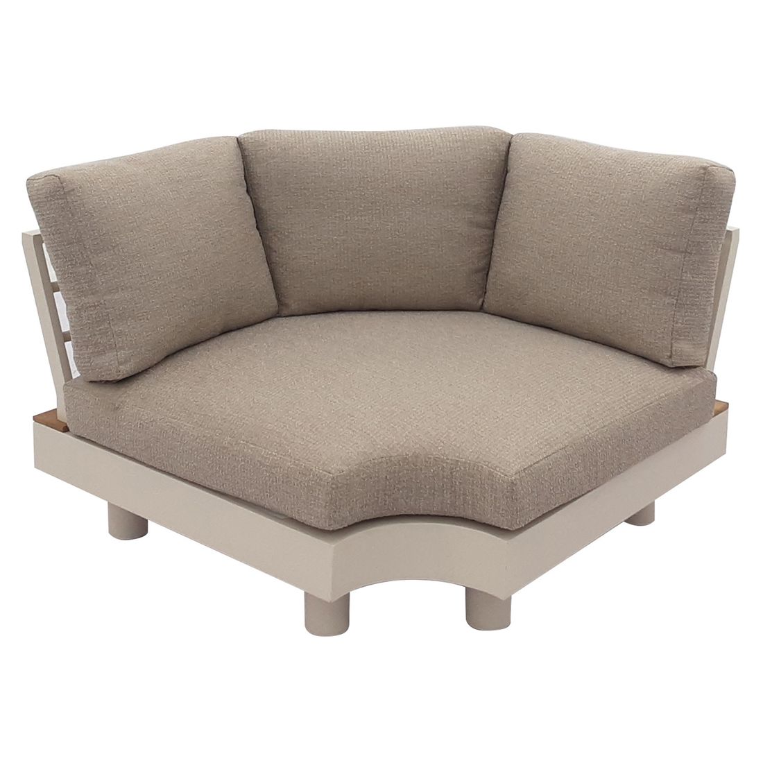 Hjørnesofa ute California med loungebord aluminium/teak 265x265 cm - OUTLIV.