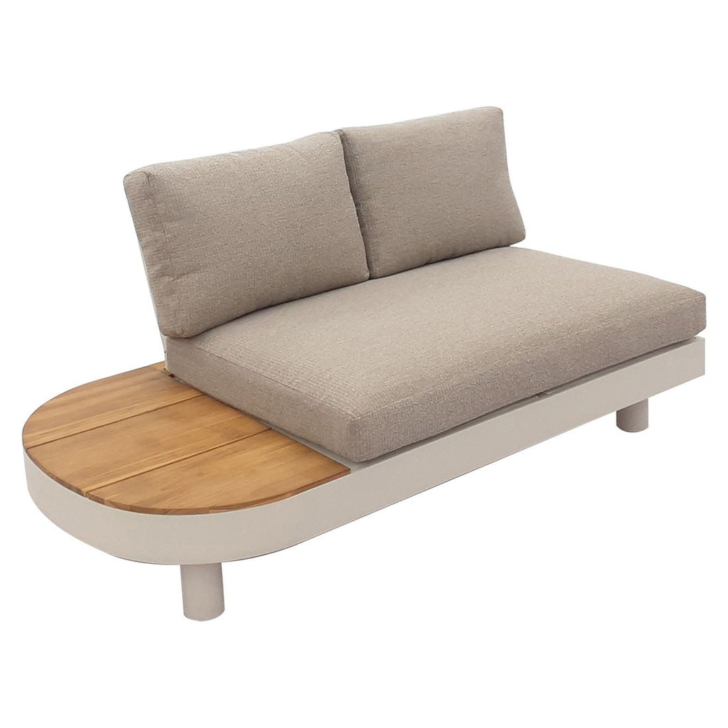 Hjørnesofa ute California med loungebord aluminium/teak 265x265 cm - OUTLIV.