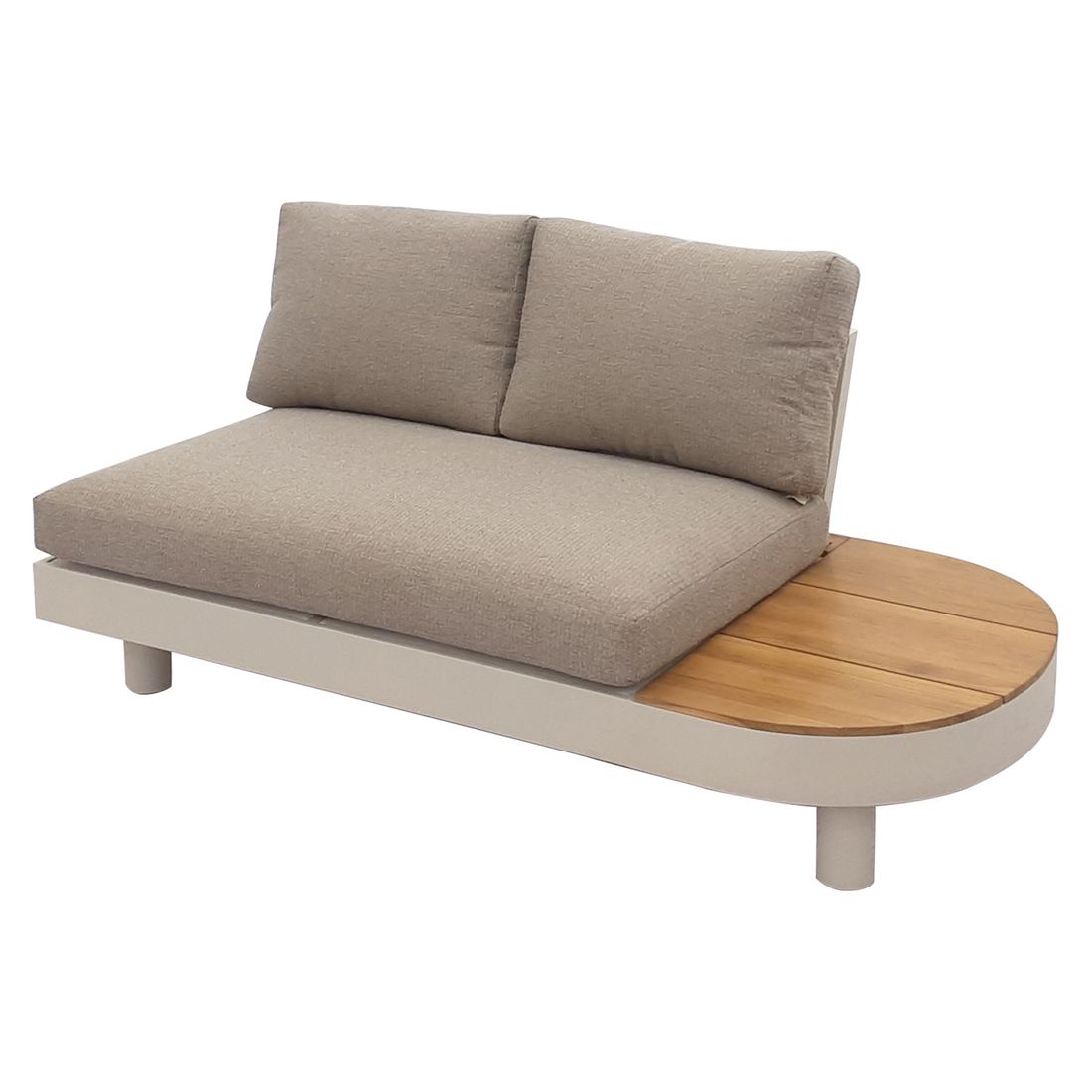 Hjørnesofa ute California med loungebord aluminium/teak 265x265 cm - OUTLIV.