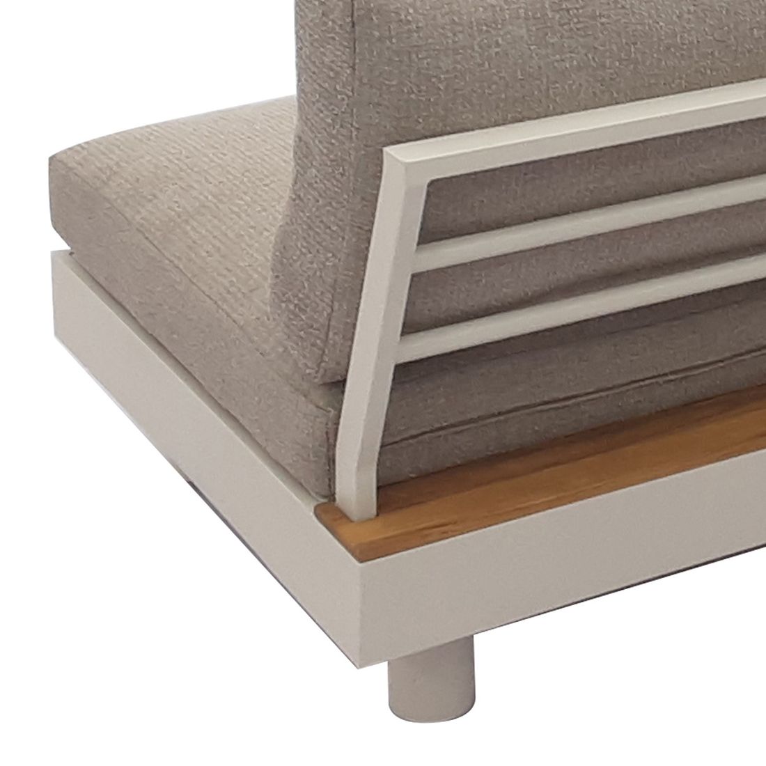 Hjørnesofa ute California med loungebord aluminium/teak 265x265 cm - OUTLIV.