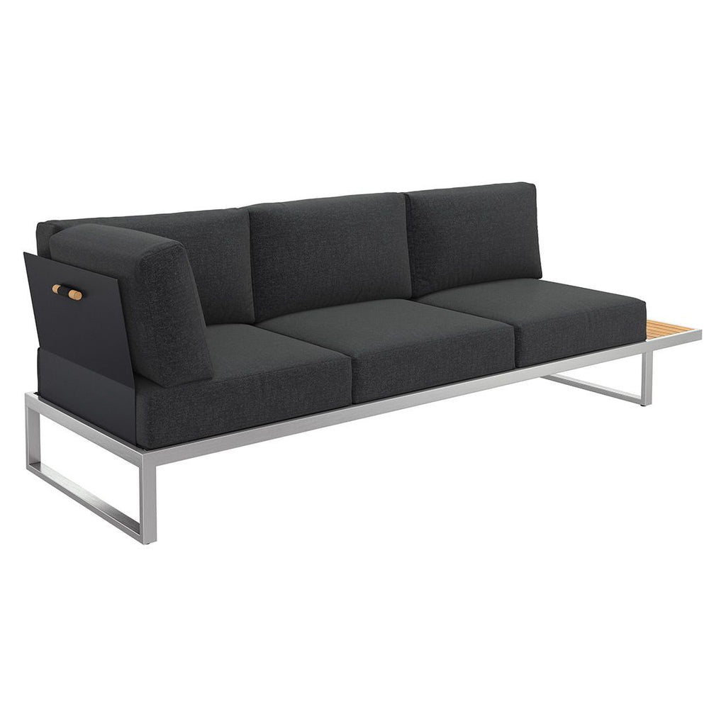 Hjørnesofa ute Capri med loungebord rustfritt stål/teak - OUTLIV.