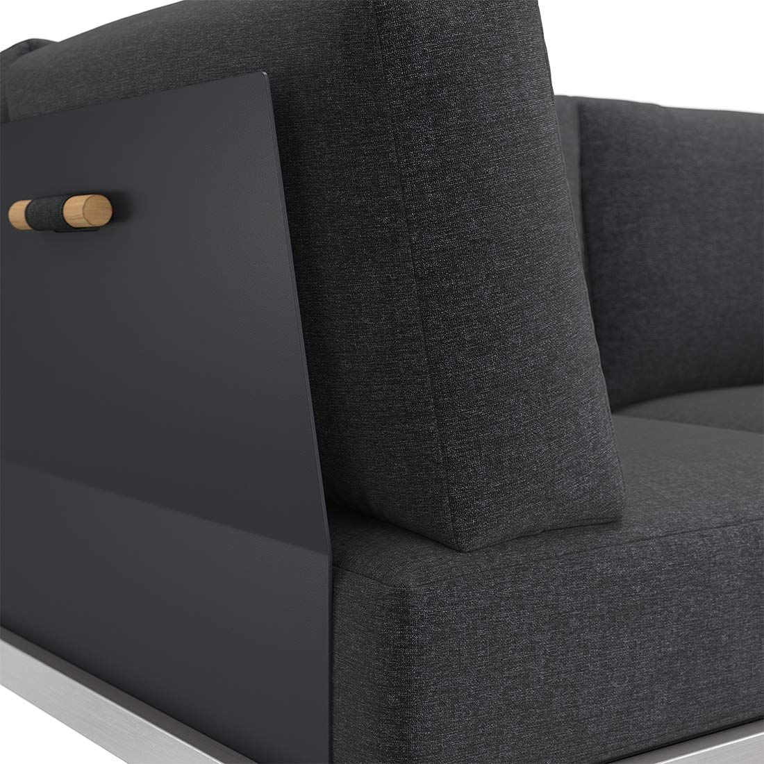 Hjørnesofa ute Capri med loungebord rustfritt stål/teak - OUTLIV.