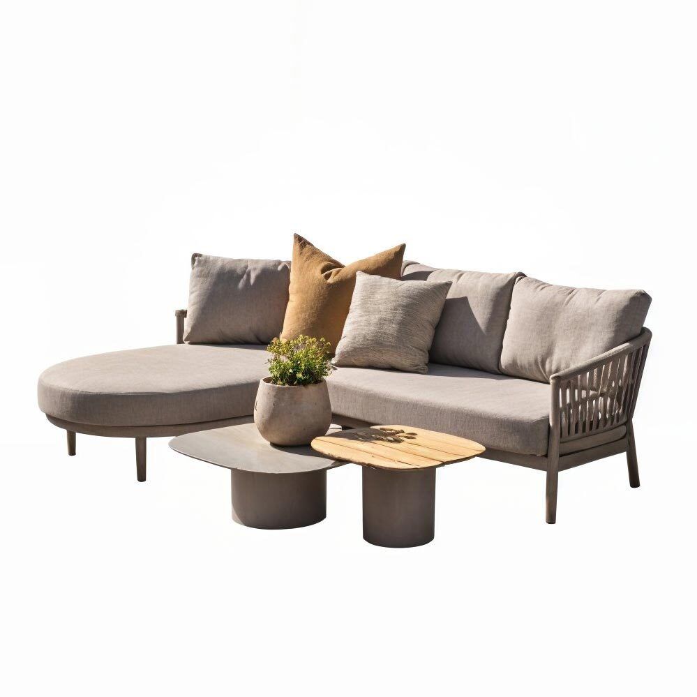 Hjørnesofa ute Catalana aluminium tau olefin sett bakfra