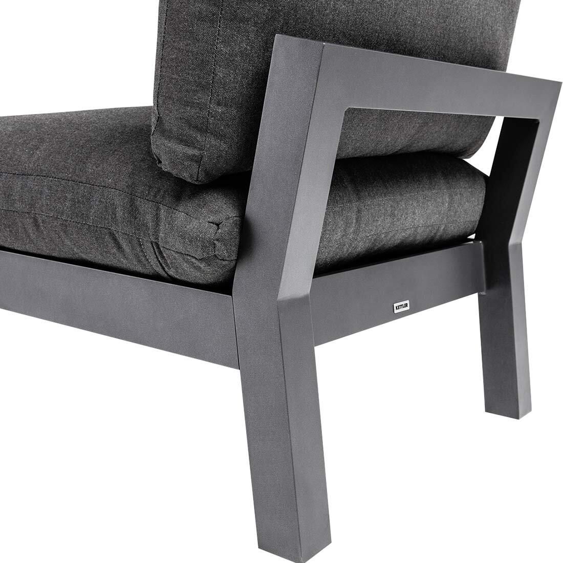 Hjørnesofa ute Comfort aluminium/Agora antrasitt - Kettler