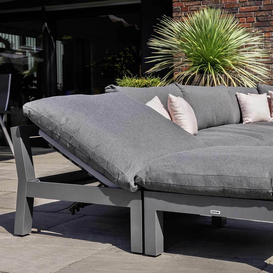 Hjørnesofa ute Comfort aluminium/Agora antrasitt - Kettler
