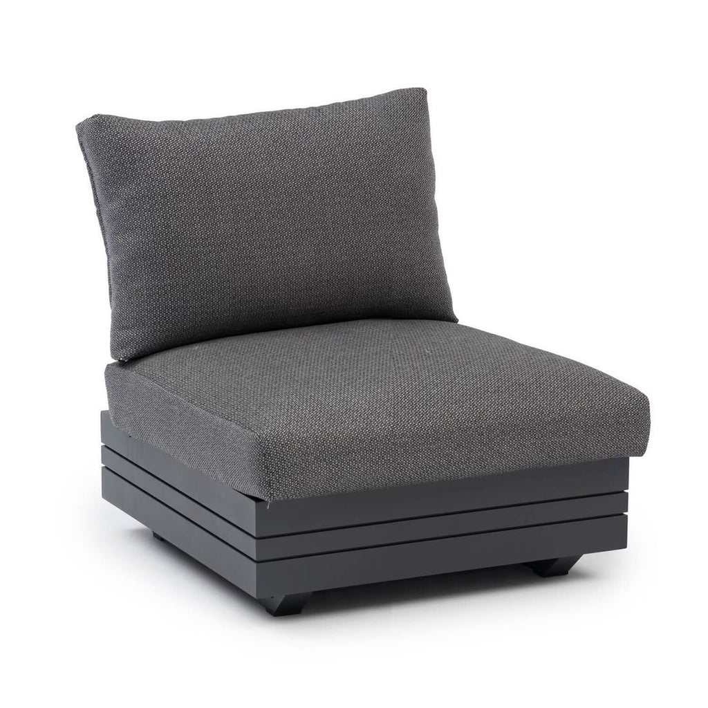 Hjørnesofa ute Cubo Neo med loungebord aluminium/teak 272x272 cm - Zebra
