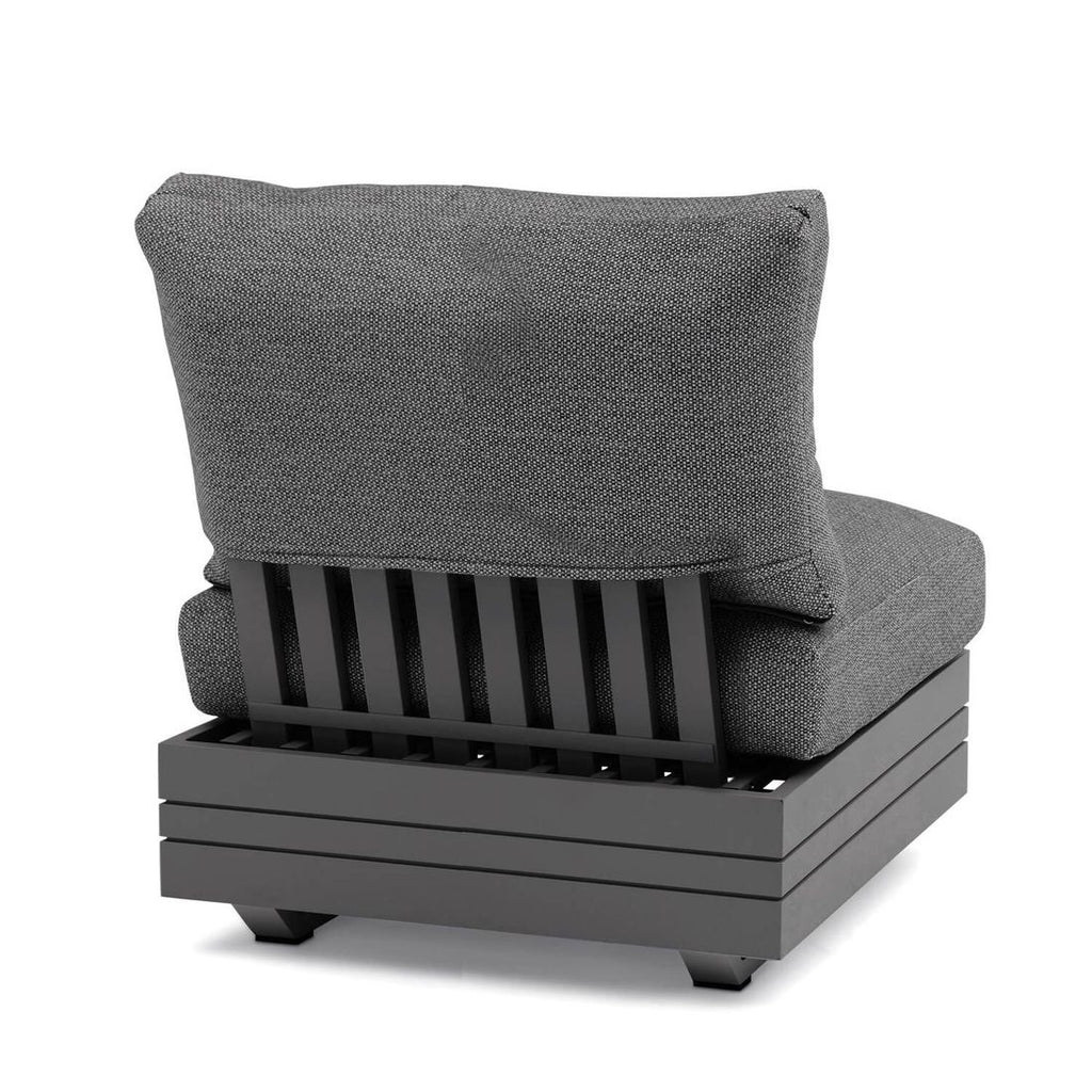 Hjørnesofa ute Cubo Neo med loungebord aluminium/teak 272x206 cm - Zebra