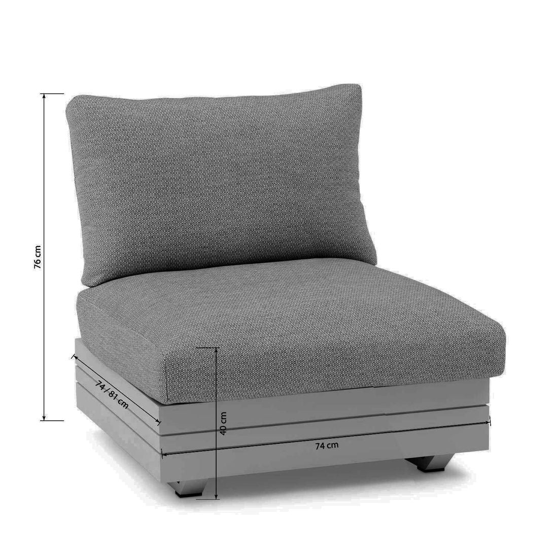 Hjørnesofa ute Cubo Neo med loungebord aluminium/teak 272x272 cm - Zebra