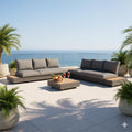 Hjørnesofa ute Cubo Neo 309x309 cm aluminium Sunproof front