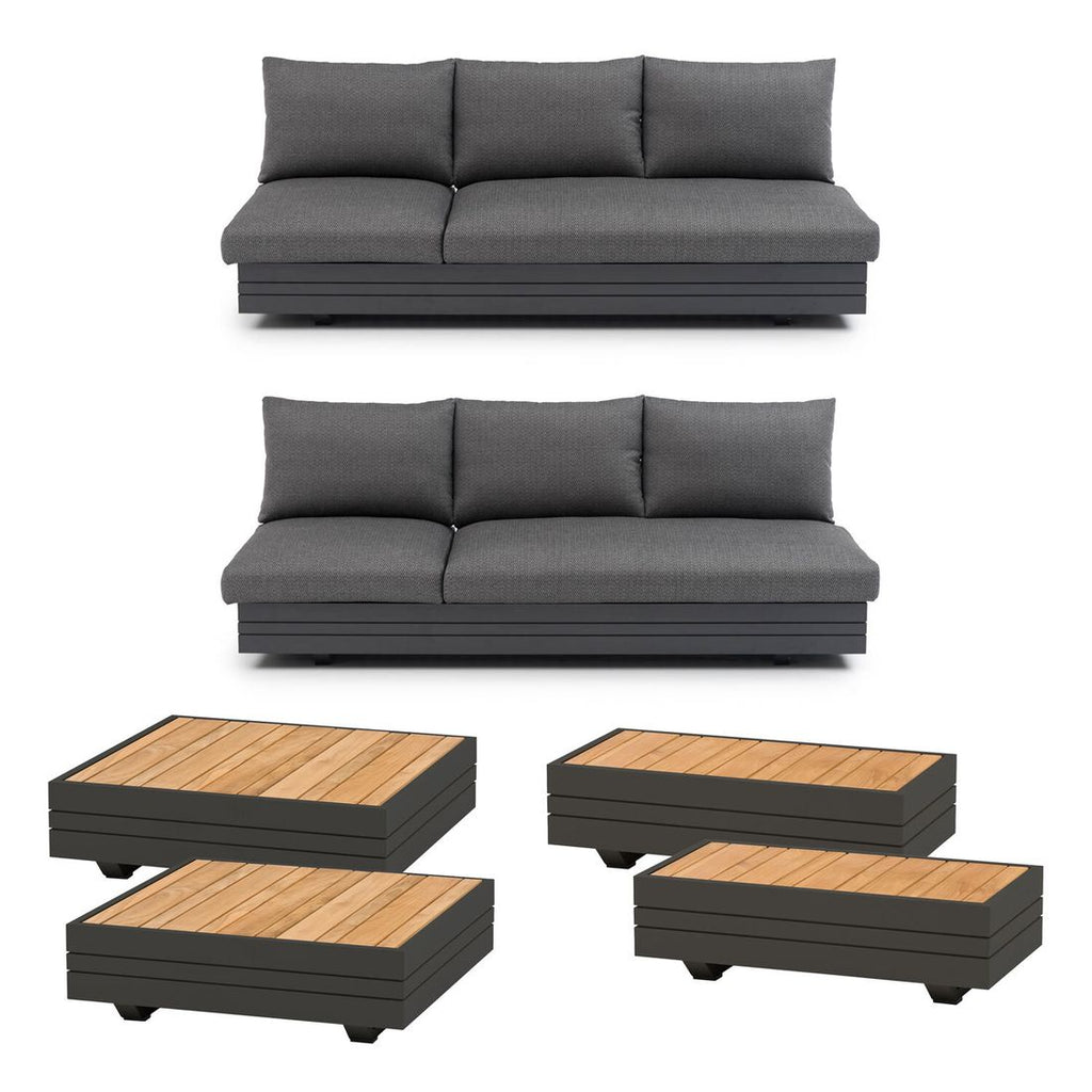 Hjørnesofa ute Cubo Neo 309x309 cm aluminium Sunproof nærbilde aluminiumramme
