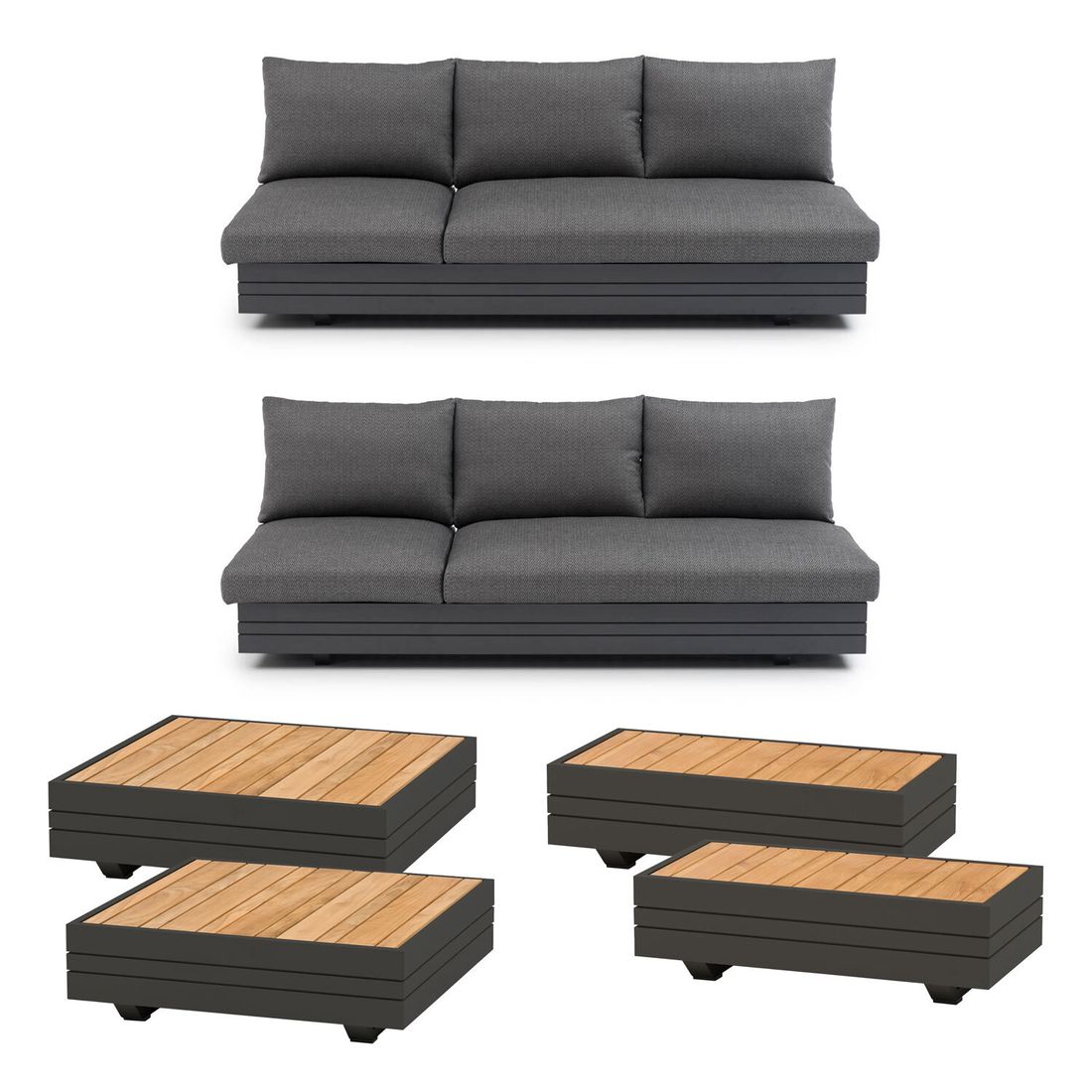 Hjørnesofa ute Cubo Neo 309x309 cm aluminium Sunproof nærbilde aluminiumramme