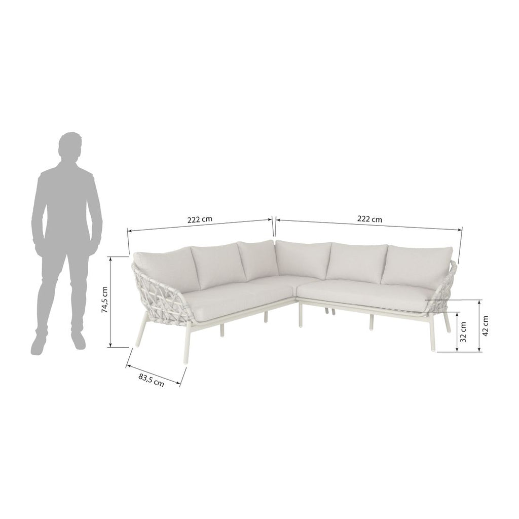 Detalj av Rope materiale på Hjørnesofa ute Dakota