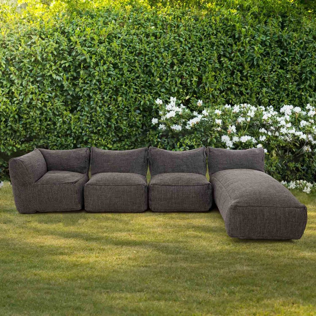 Hjørnesofa ute Dotty 295x200 cm polypropylen antrasitt frontal