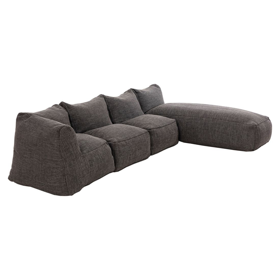 Montert Hjørnesofa ute Dotty 295x200 cm polypropylen antrasitt i uterom